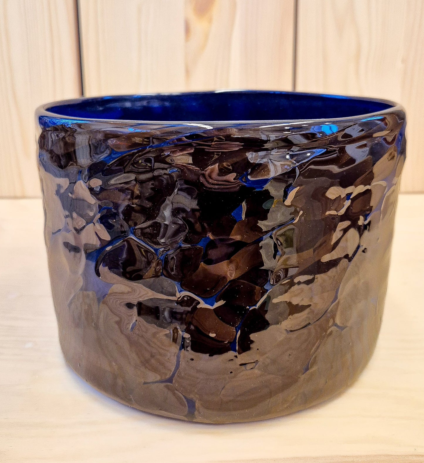 Skål, blå och brun
