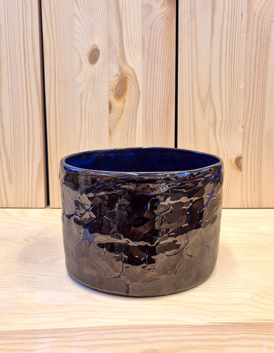 Skål, blå och brun